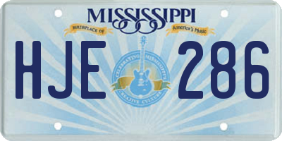 MS license plate HJE286