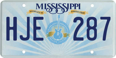MS license plate HJE287