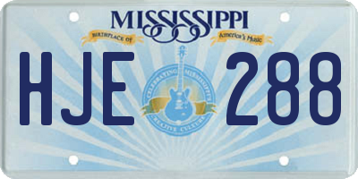 MS license plate HJE288