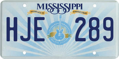 MS license plate HJE289