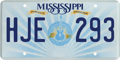 MS license plate HJE293