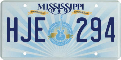 MS license plate HJE294