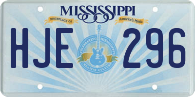 MS license plate HJE296
