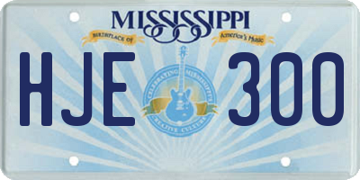 MS license plate HJE300