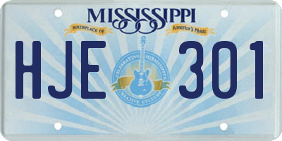 MS license plate HJE301