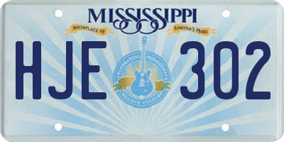 MS license plate HJE302