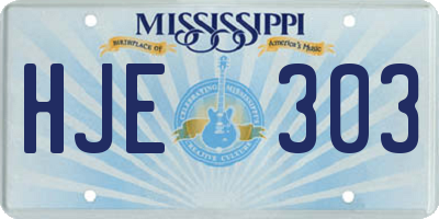 MS license plate HJE303
