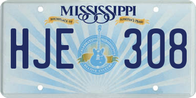 MS license plate HJE308