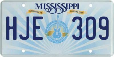 MS license plate HJE309
