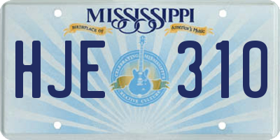 MS license plate HJE310