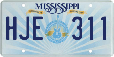 MS license plate HJE311