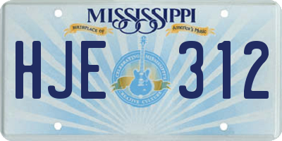 MS license plate HJE312