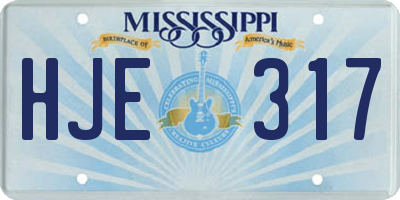 MS license plate HJE317