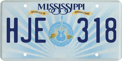 MS license plate HJE318