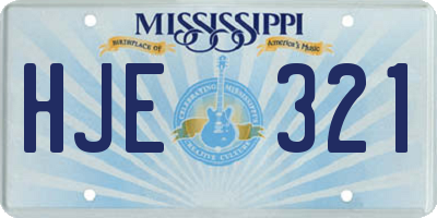MS license plate HJE321