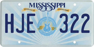 MS license plate HJE322