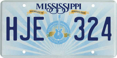 MS license plate HJE324