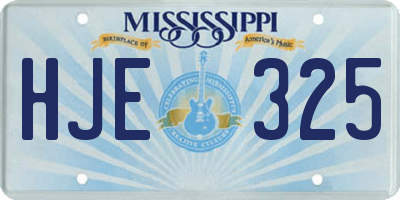 MS license plate HJE325