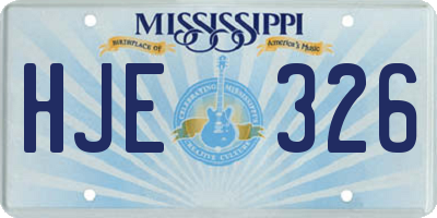 MS license plate HJE326