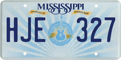 MS license plate HJE327