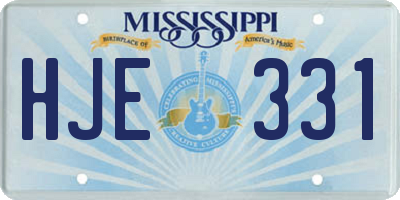 MS license plate HJE331
