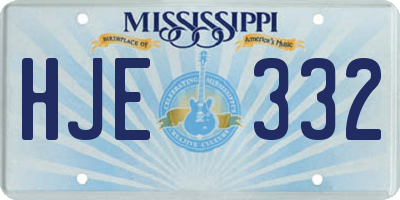 MS license plate HJE332