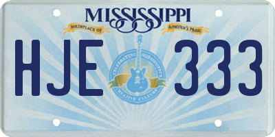 MS license plate HJE333