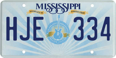 MS license plate HJE334