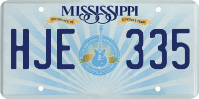 MS license plate HJE335