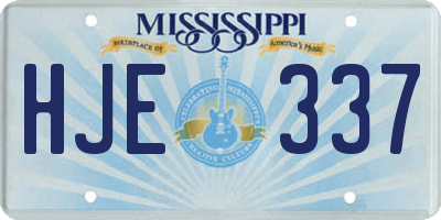 MS license plate HJE337