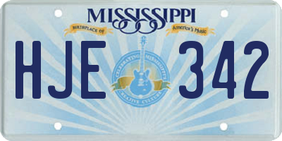 MS license plate HJE342