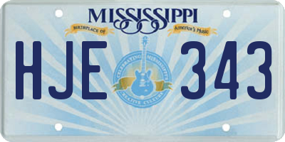 MS license plate HJE343