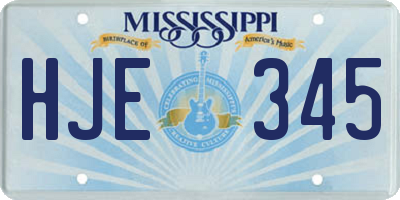 MS license plate HJE345