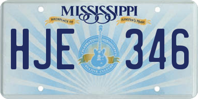 MS license plate HJE346