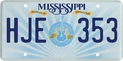MS license plate HJE353