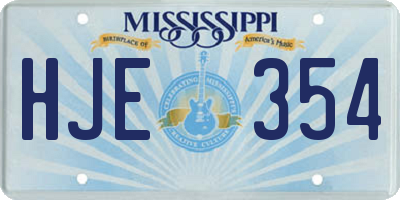 MS license plate HJE354