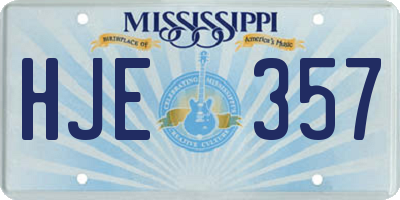 MS license plate HJE357