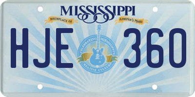 MS license plate HJE360