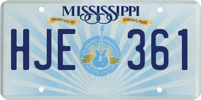 MS license plate HJE361