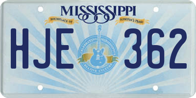 MS license plate HJE362