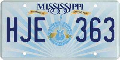 MS license plate HJE363