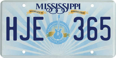 MS license plate HJE365