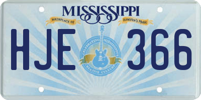 MS license plate HJE366