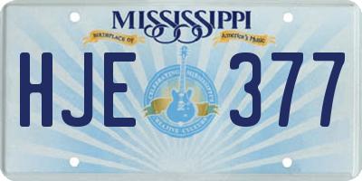 MS license plate HJE377