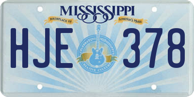 MS license plate HJE378