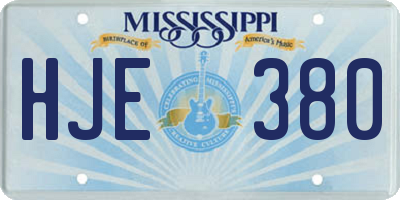 MS license plate HJE380