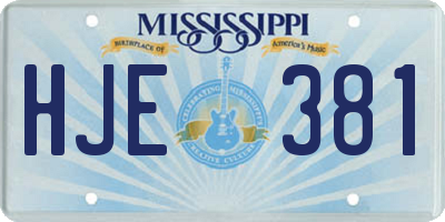 MS license plate HJE381