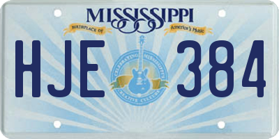 MS license plate HJE384
