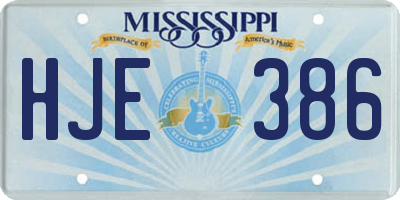 MS license plate HJE386