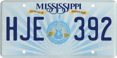 MS license plate HJE392